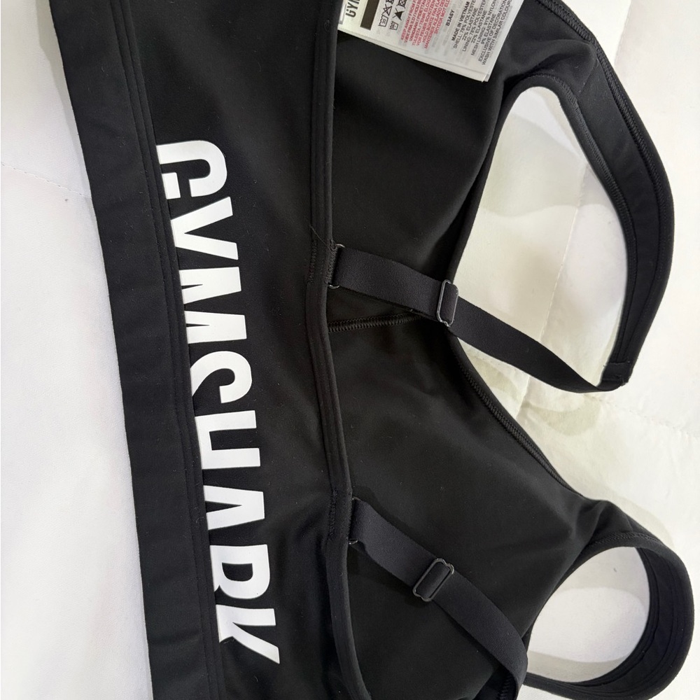 Gymshark Black Sports Bra with Logo Tag